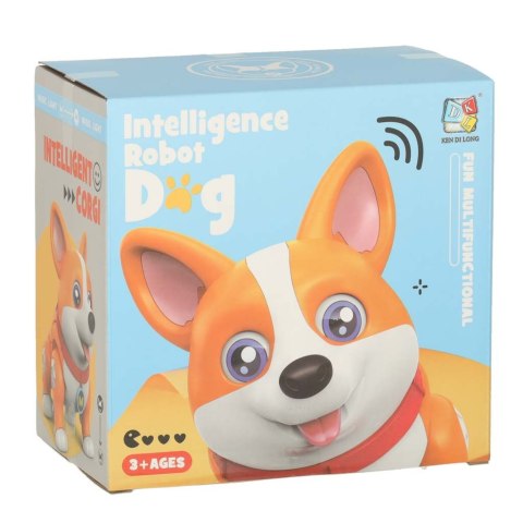 Pies piesek interaktywny robot Corgi świecące uszy muzyka