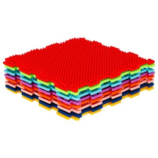 Mata sensoryczna puzzle montessori do masażu stóp 8 elementów kolorowe