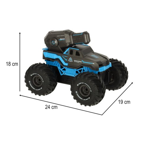 Samochód RC amfibia wodoodporny sterowany gestami ręką + 2 piloty niebieski