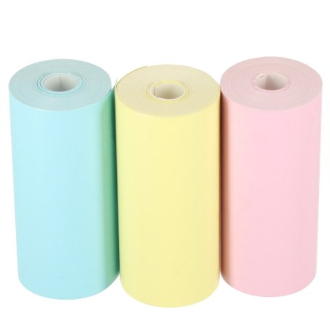Rolki termiczne papier do drukarki aparatu 5,7cm x 3m 3 sztuki kolorowe