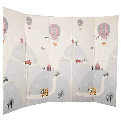 Mata edukacyjna piankowa dwustronna składana 150x200cm balony ulica
